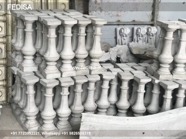 Wood Balusters Gray Handrail White Spindles Gray Staircase Banister Guardrail Baluster