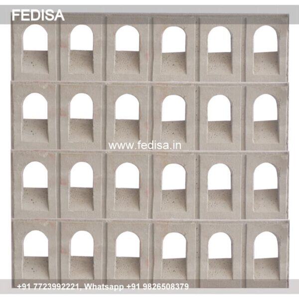 Cement Jali balcony railing design for house front the villa daniel libeskind