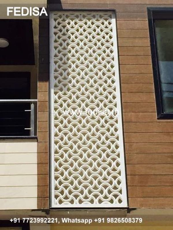 Grc Jali Front Wall Design In Indian House Simple Le Corbusier Villa Sarabhai Decor Design