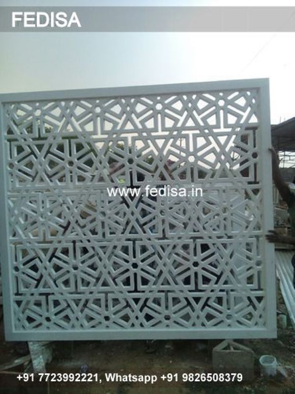 Grc Jali Ground Floor Front Design Villa Pool Design Colonial House Plans